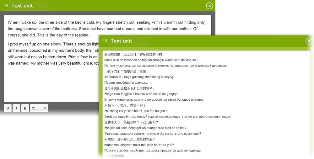 Lang-Land.com - Unit 10 – «Text unit» in english and chinese